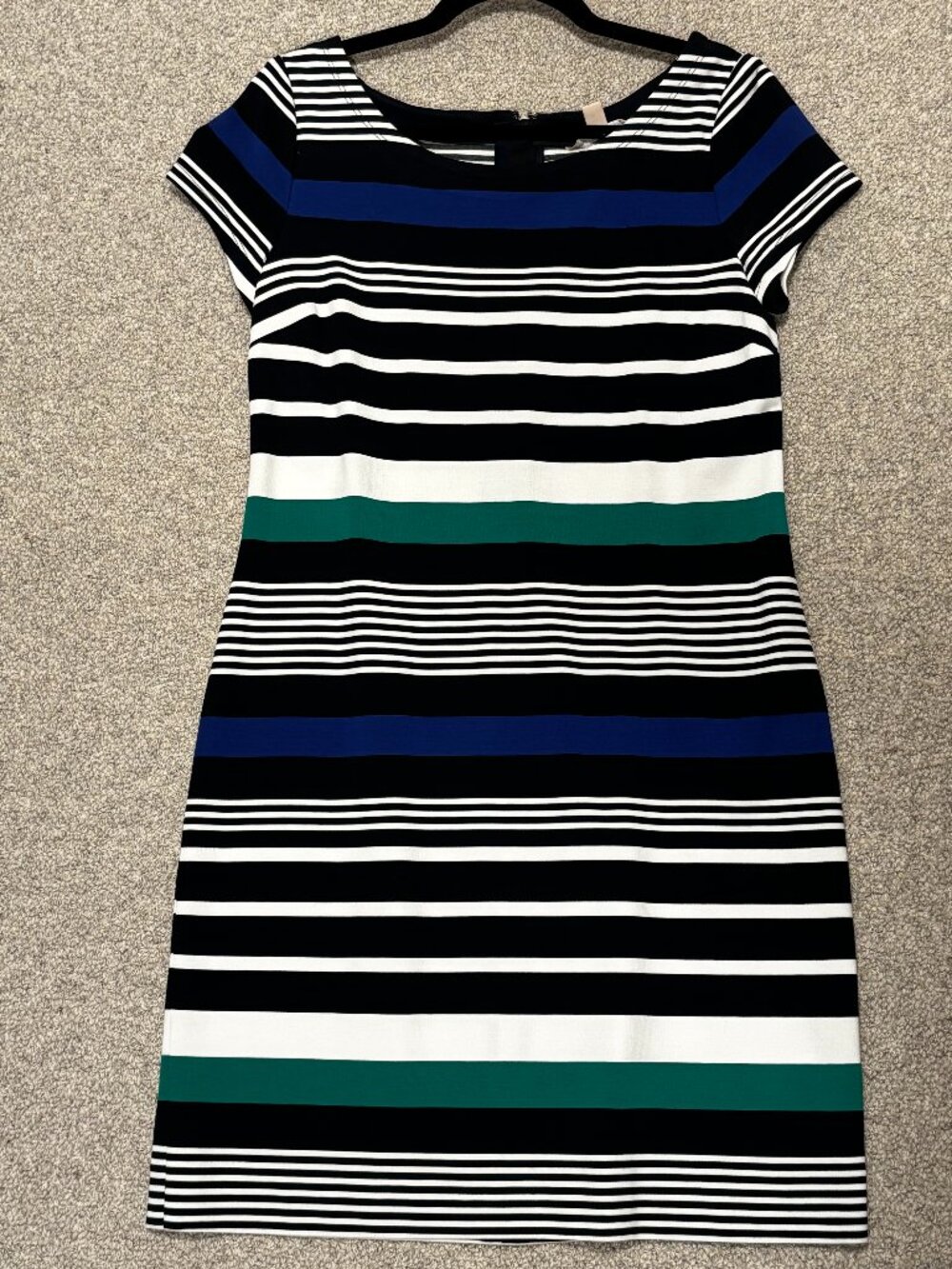 Banana Republic Striped Short Sleeve Dress with Zipper Back | Size 10 | NWOT